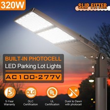 320W LED Parking Lot Pole Light Dusk To Dawn Commercial Shoebox Fixture 33600lm