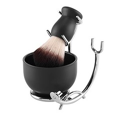 Shaving Brush Set with Black Solid Wood Handle - Shaving Kit for Men