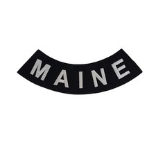 MAINE Rocker Patch - 10" x 2.625" Large Black & Silver Biker Vest Jacket DIY Cut