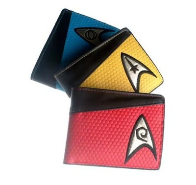 NEU Star Trek Logo hochwertige rot blau gelb Geldbörse Ausweis Münzrähmchen Unisex