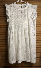 NWT Madewell Ivory White Crochet Eyelet Dress Size M Retail $138