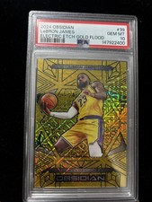 2024-25 Panini Obsidian #39 Lebron James Electric Etch Gold Flood 1/10 PSA 10