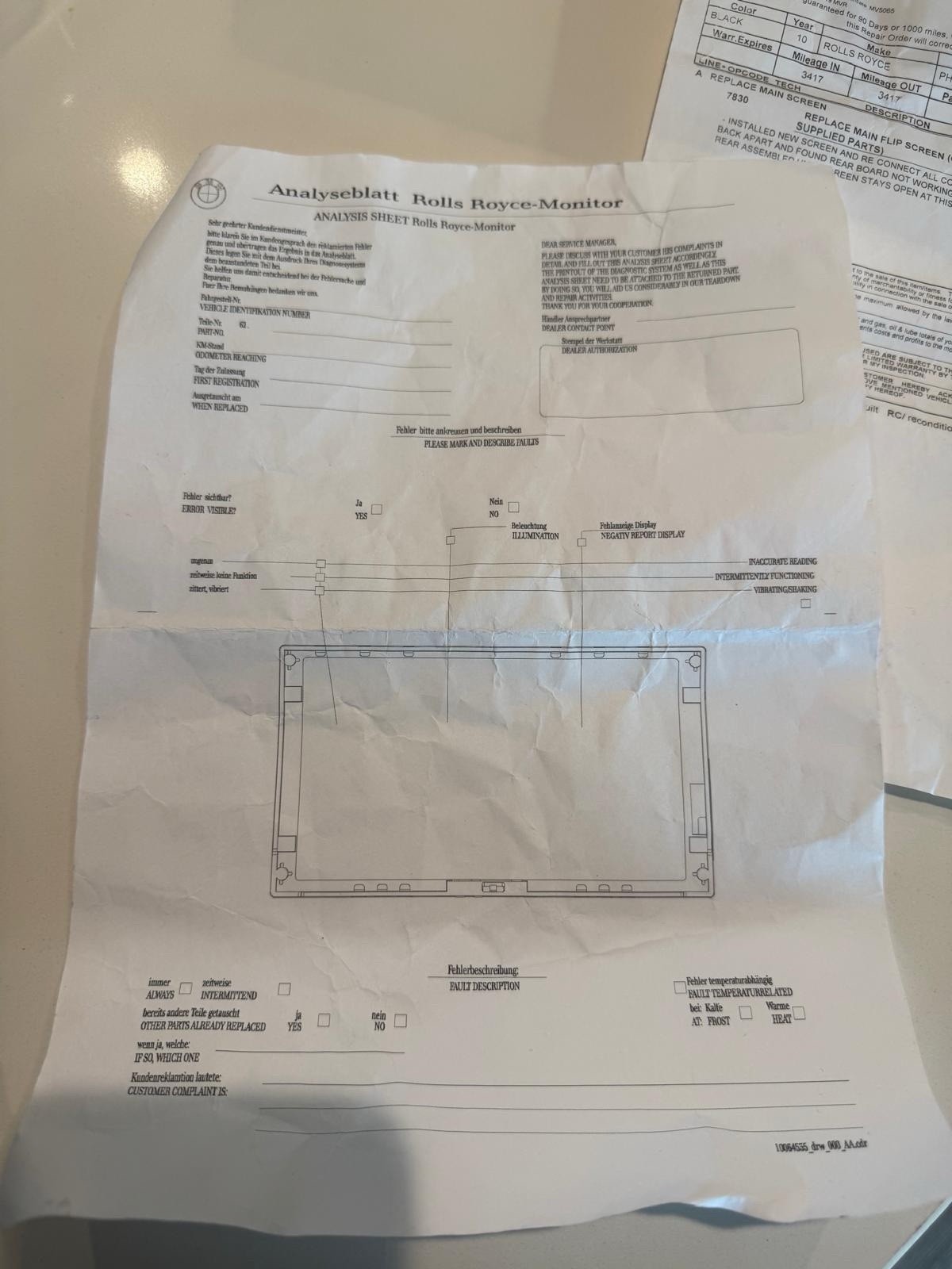 Genuine Rolls Royce Phantom Monitor Screen Display - OEM Part