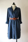 Everlane Blue Linen Chambray Button Down Long Sleeve Workwear Shirtdress Women 4