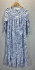 Eileen West Nightgown Womens S Floral Cottn Jersey lace long sleeve Cottagecore