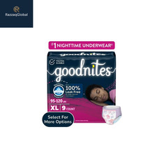 Goodnites Girls Nighttime Bedwetting Underwear, XL 95-120 lbs , 9 Count