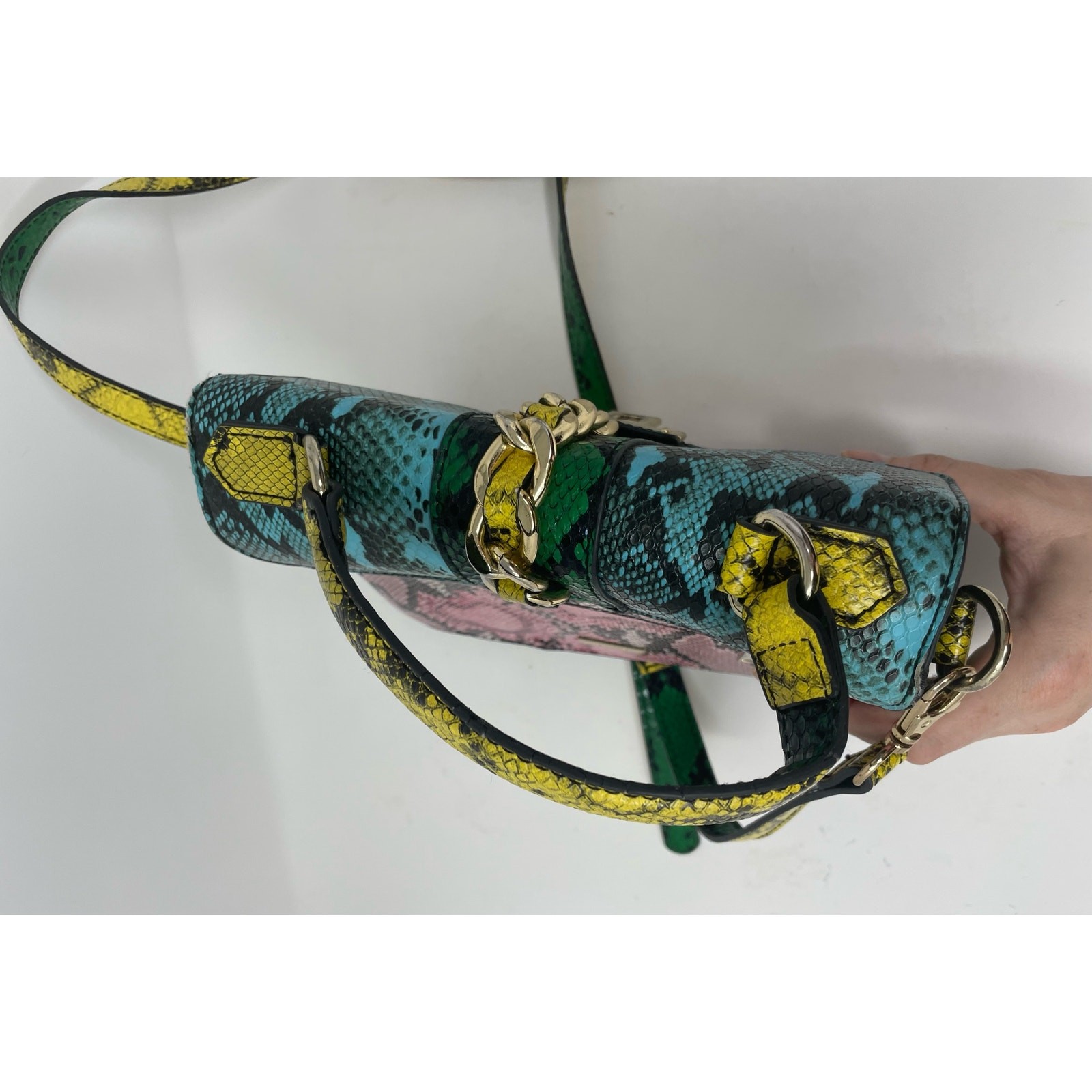 Aldo Glendaa Patchwork Snakeskin Print Handbag Cr… - image 6