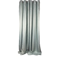 Blue Woven Polyester Unlined Curtain Panels Ring Rod Pocket 40 x 84 in Lot Of 2