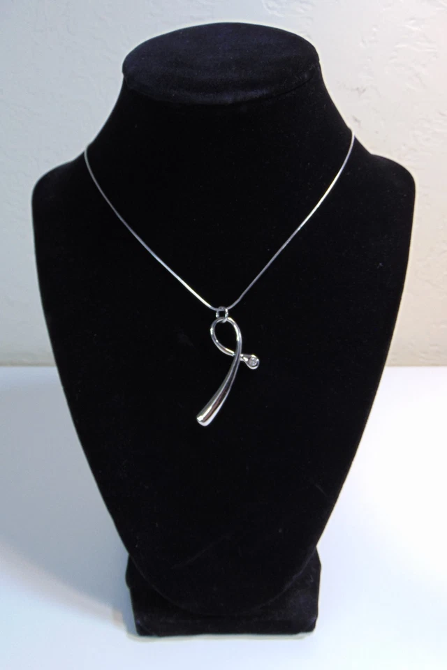 Skagen Denmark Stainless Steel Modernist Pendant Necklace Swarovski Crystal NWT - Image 2 of 4