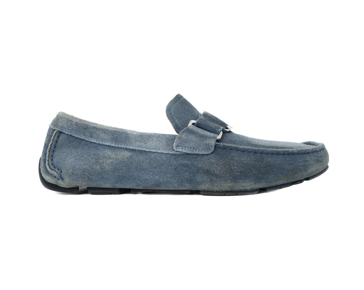 Salvatore Ferragamo Blue Suede Casual Shoes for Men | eBay display picture 3
