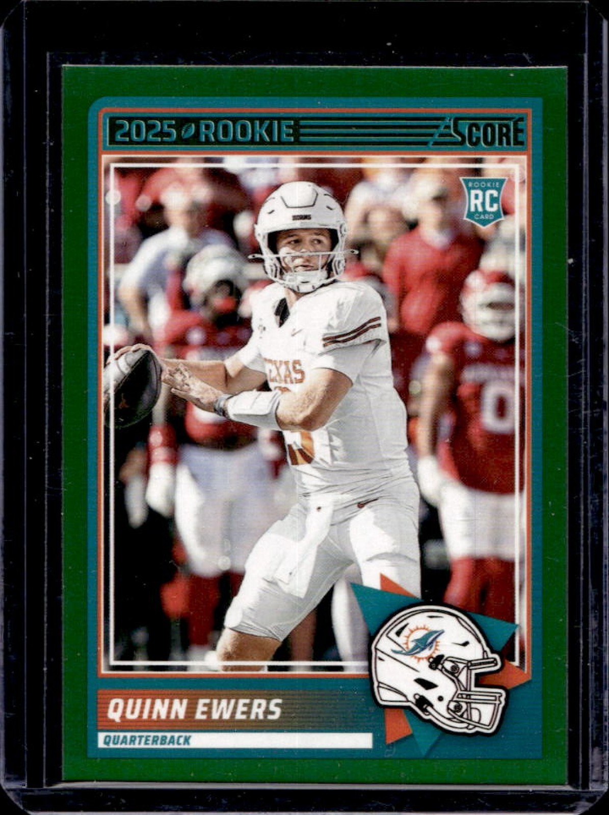 2025 Panini Score Quinn Ewers Rookies RC Green Rookie #75 Dolphins