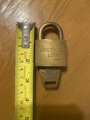Vintage American Lock Company USA Brass Padlock with Key Working