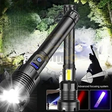 350000000 Lumen Super Bright LED Tactical Flashlight Rechargeable LED Work Light