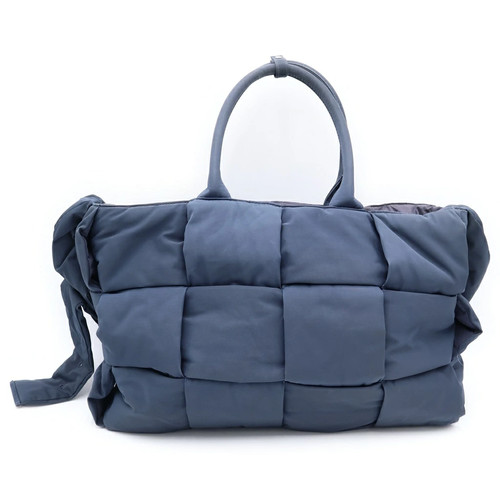 Bottega Veneta Maxi Intrecciato The Arco 2 Way Handbag Tote Bag Shoulder Navy