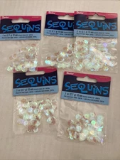 Darice 10mm Cup Sequence- Crystal, Lot Of 5 Packages