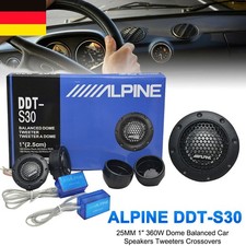 1 Paar Alpine Hochtöner Auto 4 Ohm Lautsprecher Tweeter Dome Frequenzweichen