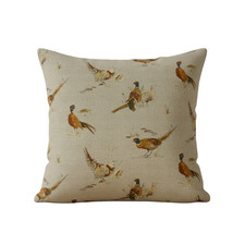 Image of Rustic Pheasant Pattern Beige Cushion Cover