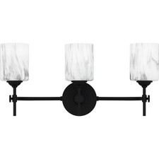 Matte Black Three Light Bath from the Aria Collection