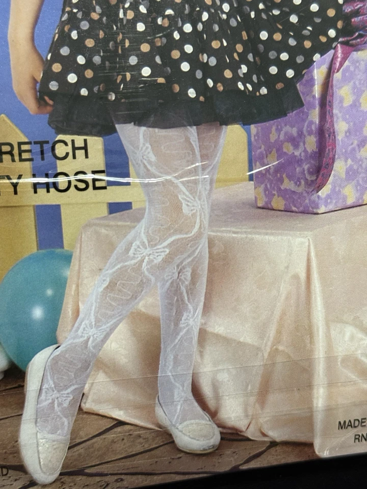 Medias/pantimedias negras de encaje elástico talla L para niña - A0102 Foto 2 de 4