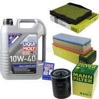 Inspektionskit Filter Liqui Moly ÖL 5L 10W-40 FüR Fiat Doblo 119 1.4 Idea 350_