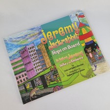 Jeremy Jackrabbit Hops On Board Sasha Rodney Glassman Hardback Book Kids Art Eco