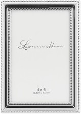 510746 4x6 Metal Picture Frame Silver-Plate with Delicate Beading