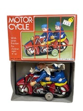 MF 162 Motorcycle Tin Toy Friction Engine Made In China - NEW MIB
