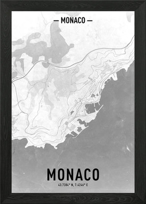 Monaco Framed Wall Art Poster Canvas Print Picture