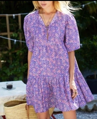 Emerson Fry Isla Dress in Violet Wildflower India Collection Sz Xs/S 