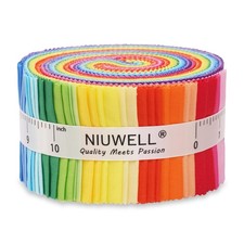 40 PCS Rainbow Jelly Roll Precut Cotton Fabric Strips 2.5" x 44"