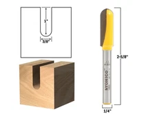 3/8" Diameter Core Box Router Bit - 1/4" Shank - Yonico 14962q