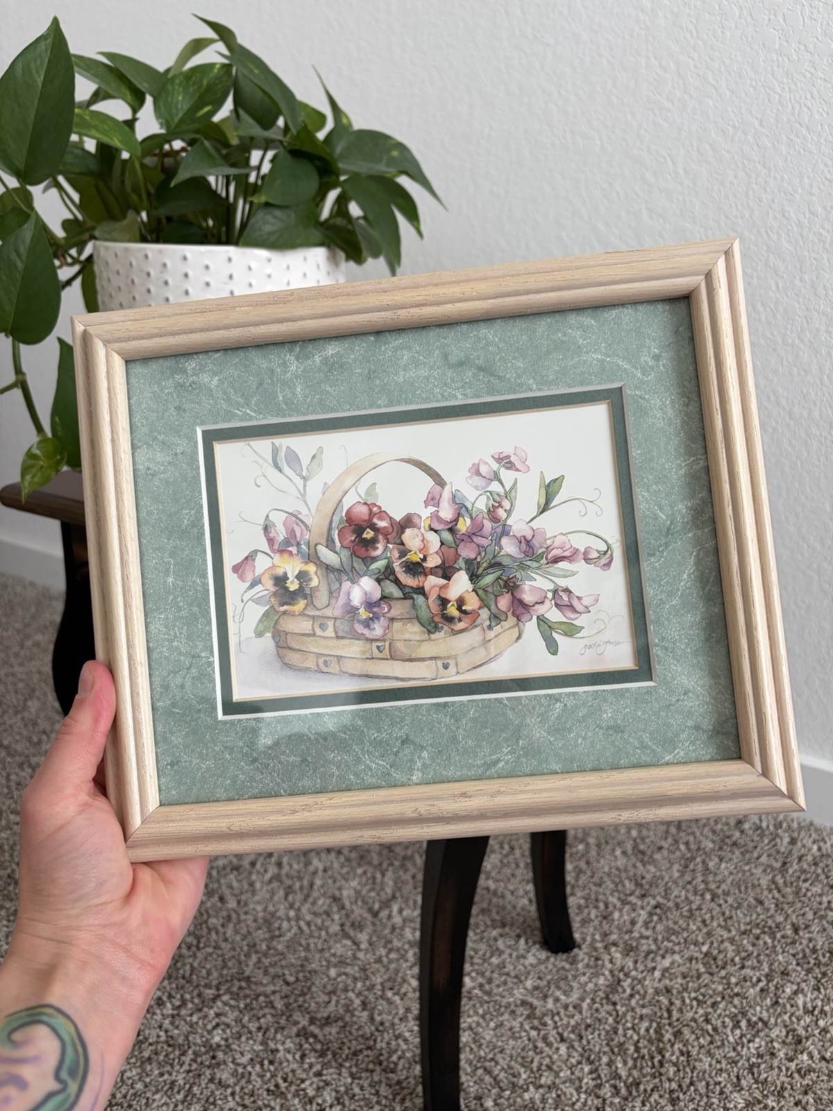 Vintage cottagecore floral framed art, nursery decor