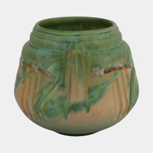 Roseville Laurel Green 1934 Vintage Art Deco Pottery Ceramic Vase 250-6 - Picture 2 of 6