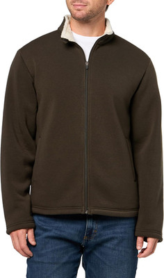 'S Sherpa Bonded Reverse Fleece Full Zip, Dark Olive, Xx-Large