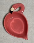 Pink Flamingo Decor Ceramic Trinket / Soap Dish, Bowl w/Acacia Palm Tree Spoon