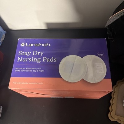 Lansinoh Stay Dry Disposable Nursing Pads, 100 Count NEW (open box - never used)