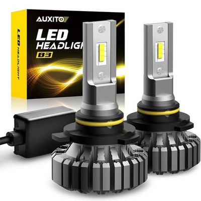 2pcs AUXITO LED Bulbs 9012 HIR2 Headlight High Low Beam Super White Kit 6500K