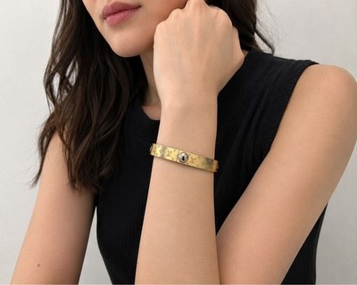 Louis Vuitton M00254 Cuff Nanogram Bracelet Bangle Size M | eBay