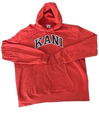 Karl Kani Heavyweight Red Hoodie XL Embroidered Varsity Logo Streetwear