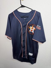 Houston Astros Dynasty MLB Jersey Adult Medium Navy Button Front Baseball