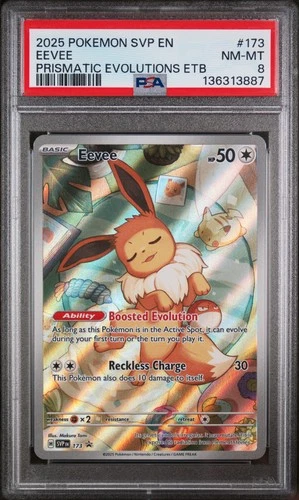 2025 POKEMON SVP EN-SV BLACK STAR PROMO #173 EEVEE PSA 8