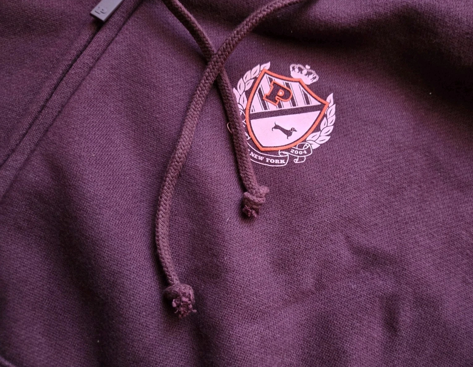 UNDERCOVER Felpa con cappuccio e zip Victorias Secret ROSA campus cane XL Wild Rose nuova con etichette