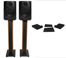 Pair Rockville APM6B 6.5" 2-Way 350 Watt USB Studio Monitors 36" Stands Pads