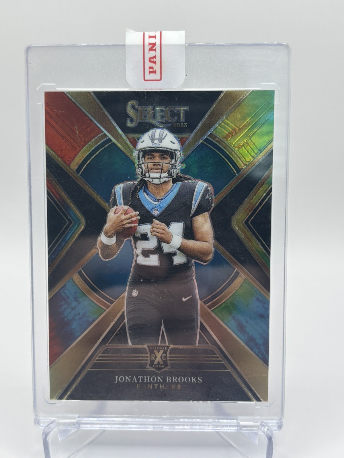 2023 Panini Select Football Jonathon Brooks XRC Tie-Dye Rookie Prizm 5/25 #507