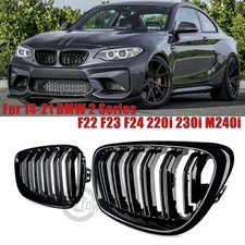 2X Gloss Black Front Kidney Grille Fits BMW 2 Series F22 F23 F24 M235 2014-2018