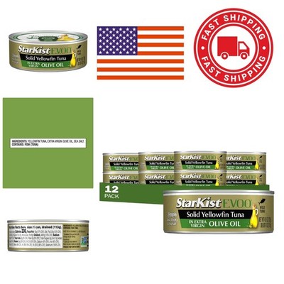 E V O O Solid Yellowfin Tuna in Extra Virgin Olive Oil 4 5 Ounce Can Pack of 12