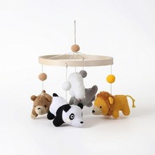 Baby Crib Mobile Soft Nursery Mobile with Crocheted Animals Lightweight