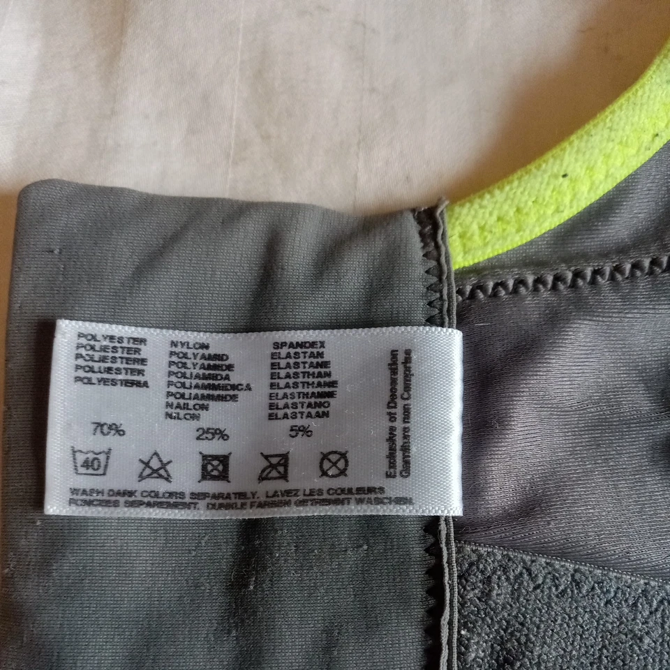 Sujetador deportivo Glamorise gris y verde lima talla 40F Foto 4 de 4