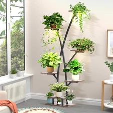 Metal Plant Stand Indoor with Grow Lights 60" Plant Shelf Flower Display Rack