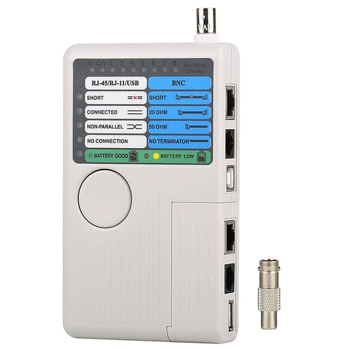 Grey Network Cable Tester for RJ11 RJ45/Cat5 Cat6/USB BNC LAN/UTP STP LAN